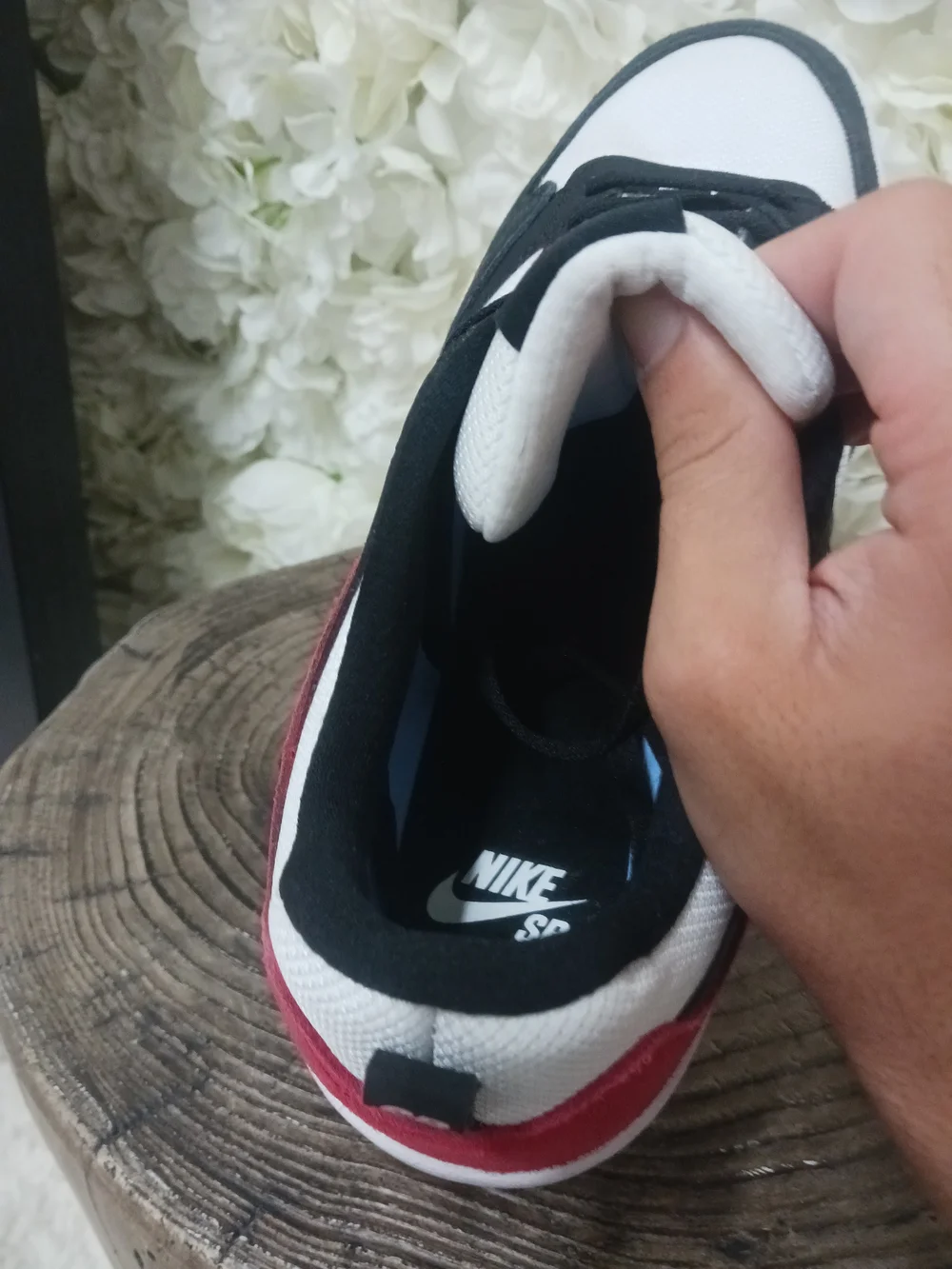 Nike Men’s Black White and Red Low-Top Skate Sneaker